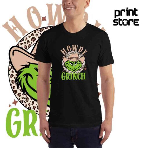 Howdy-grinch-Muška-crna-majica-kratak-rukav