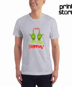 I-hate-Christmas-Shopping-Muška-siva-majica-kratak-rukav
